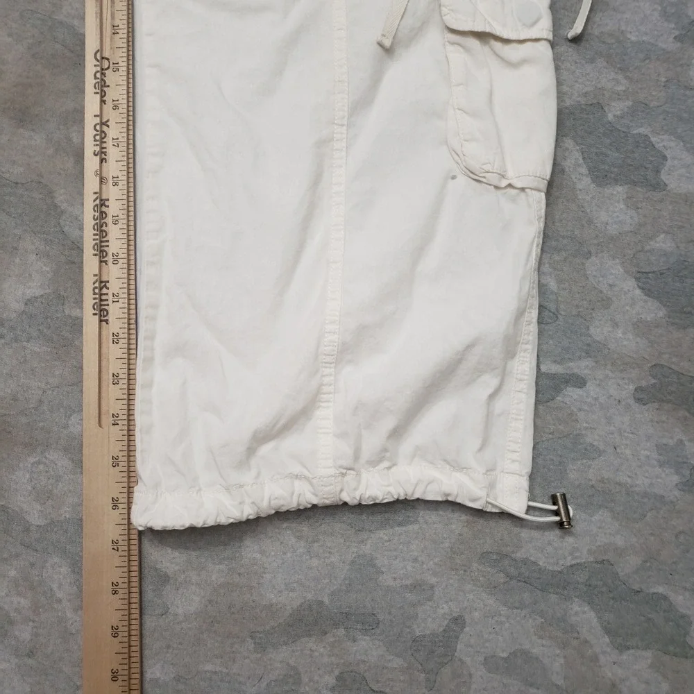 Lucky Brand Cargo Pants Women Small White Wide Leg